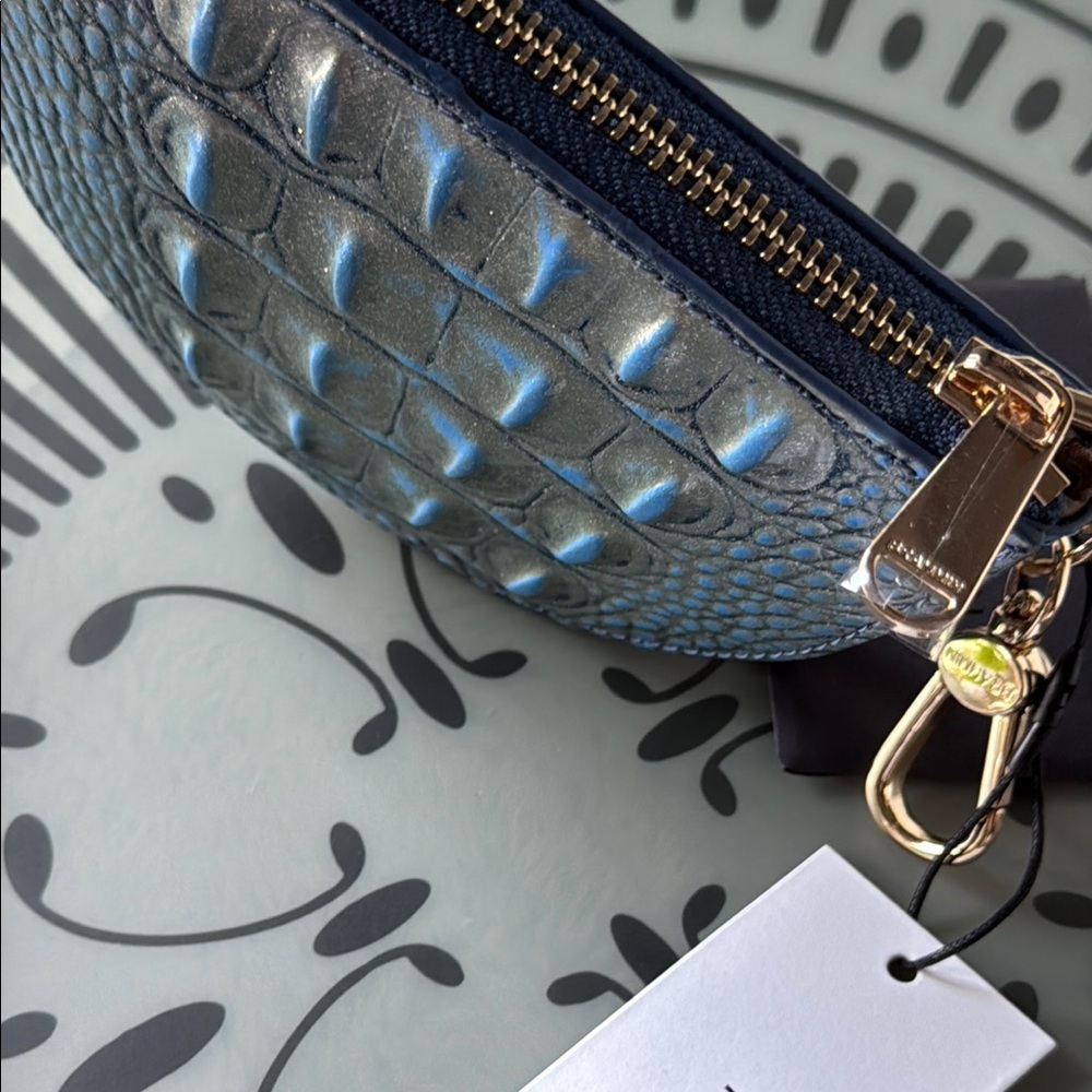 Brahmin Britt Serenity Ombré Melbourne Leather Crocodile Embossed Coin Pouch - Picture 5 of 10
